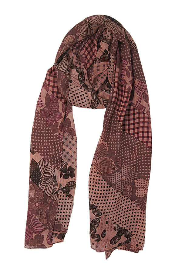 Diagonal Lower Checks Panels (SE-2331_Old Rose)